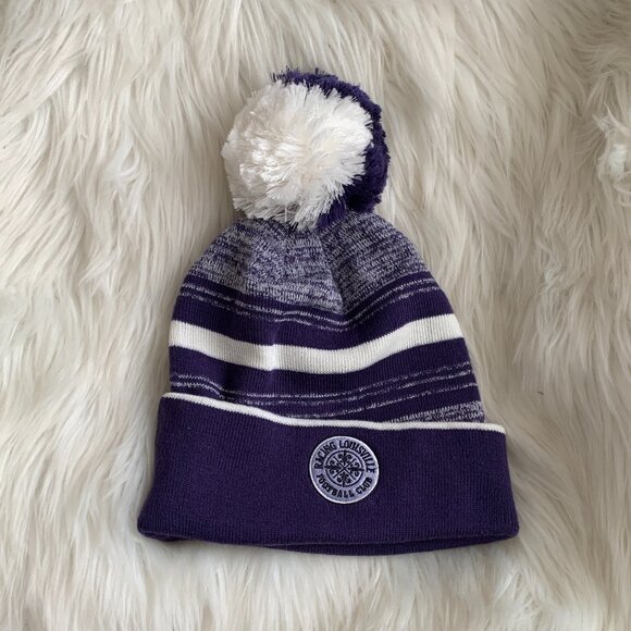 NIKE Racing Louisville National Women's Soccer League Striped Pom Beanie - Picture 2 of 3